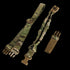 The Condor Cobra 1-Point Bungee Sling in MultiCam features tactical camouflage straps, buckles, an elastic section, and a padded cover, all arranged on a white background.